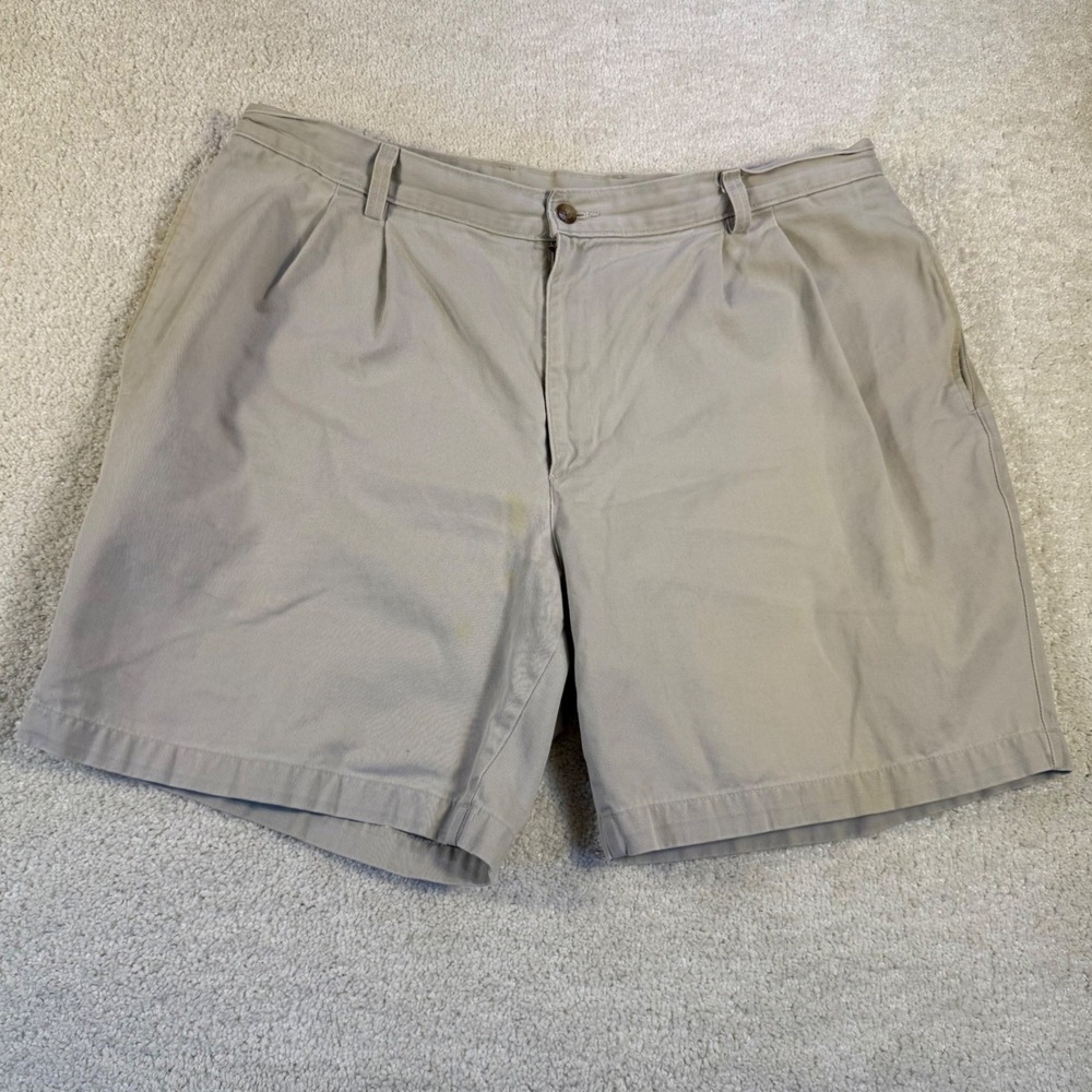 Savane Mens Khaki Chino Shorts‎ Pleated Front Size 38 Casual Retro Y2K Classic